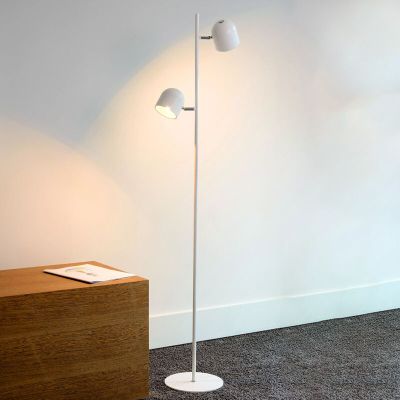 Bijela podna lampa moderna, Skanska, 5 W, LED 2700 K, s dodirnim prigušivačem