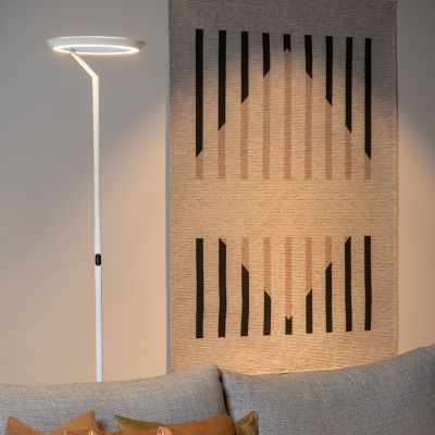 Bijela podna lampa moderna, Celeste, 21 W, LED 2700 K, s dodirnim prigušivačem