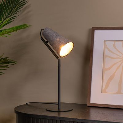 Siva stolna lampa moderna, Bensen, s prekidačem