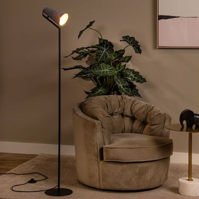 Siva podna lampa moderna, Bensen, s prekidačem