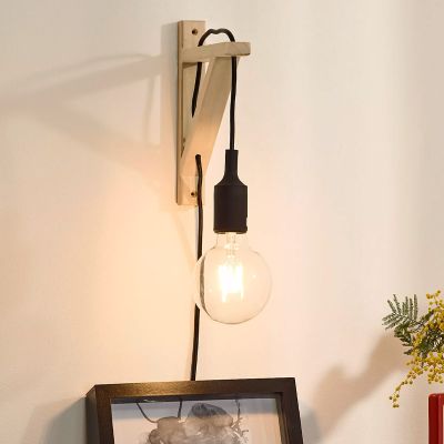 Crna zidna lampa moderna, Fix, s prekidačem