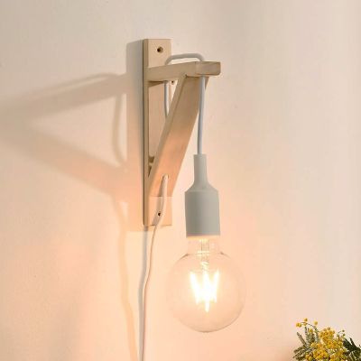 Bijela zidna lampa moderna, Fix, s prekidačem