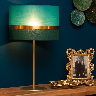 Zelena stolna lampa retro, Extravaganza Tusse, s prekidačem