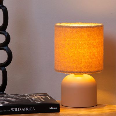 Žuta stolna lampa vintage, Woolly, s prekidačem