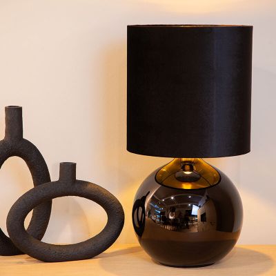 Crna stolna lampa retro, Esterad, s prekidačem