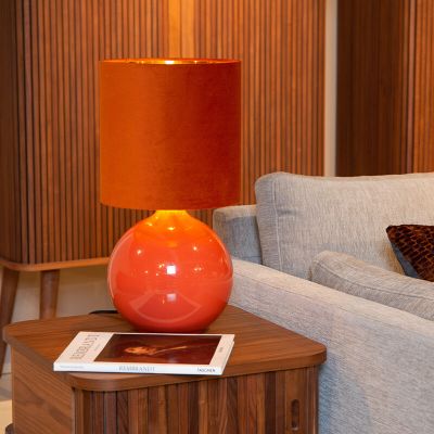 Narančasta stolna lampa retro, Esterad, s prekidačem