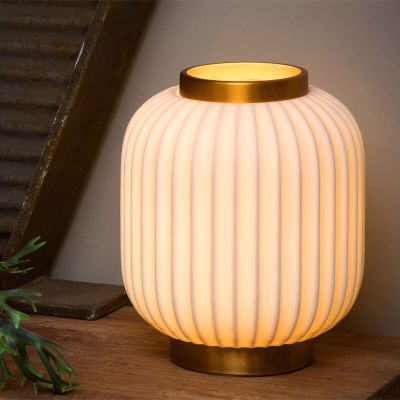 Bijela stolna lampa retro, Gosse, s prekidačem