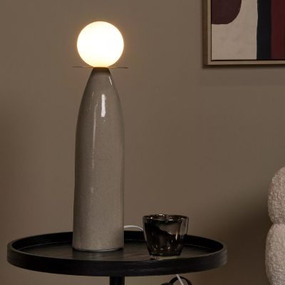 Keramička stolna lampa siva, Figaro, s prekidačem