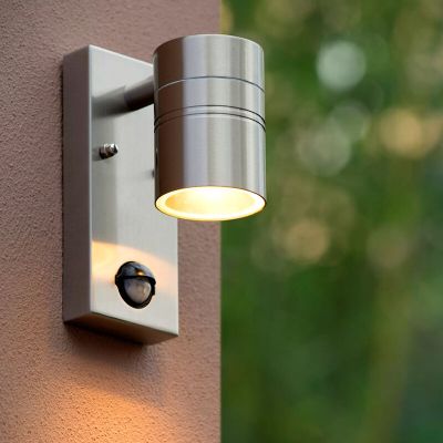 Krom vanjska zidna lampa sa senzorom pokreta moderna, Arne, IP44
