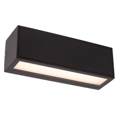 Crna vanjska zidna lampa s senzorom za sumrak moderna, Sutton, 1,5 W, LED 3000 K, IP54
