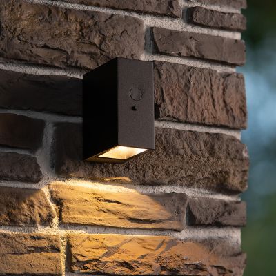 Crna solarna vanjska zidna lampa moderna, Bolton, 1 W, LED 3000 K, IP54