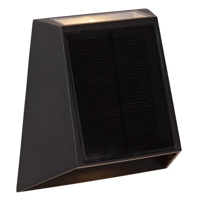 Crna solarna vanjska zidna lampa moderna, Luton, 1 W, LED 2700 K, IP54
