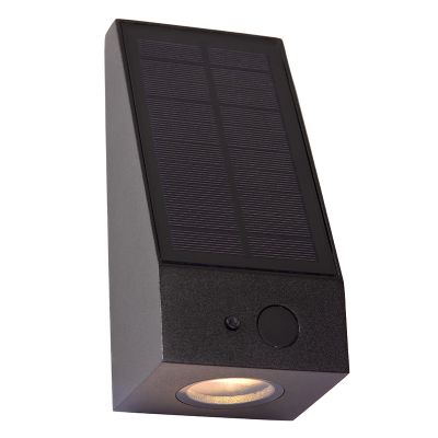 Crna solarna vanjska zidna lampa moderna, Irwin, 2 W, LED 2700 K, IP54