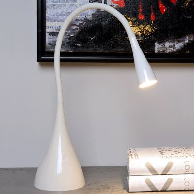Bijela lampica moderna, Zozy, 3 W, LED 3000 K, s dodirnim prigušivačem