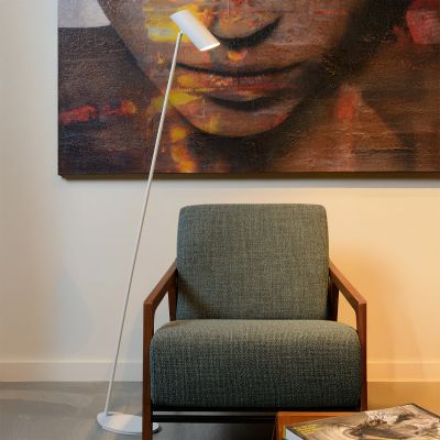 Bijela podna lampa moderna, Hester, s prekidačem