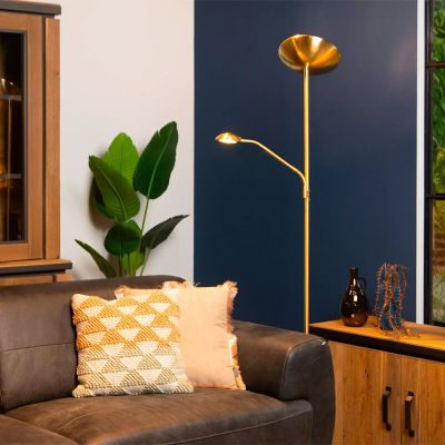 Zlata podna lampa za čitanje moderna, Zenith, 20 W, LED 3000 K