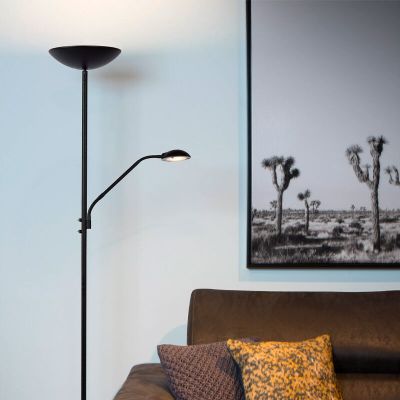 Crna podna lampa za čitanje moderna, Zenith, 20 W, LED 3000 K