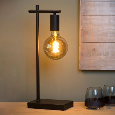 Crna stolna lampa moderna, Leanne, s prekidačem
