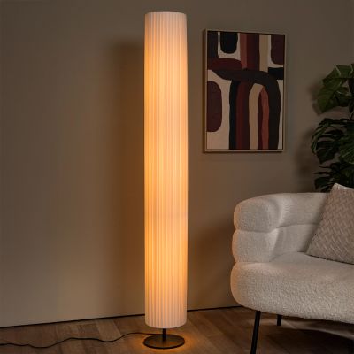 Bijela podna lampa moderna, Fold, s prekidačem