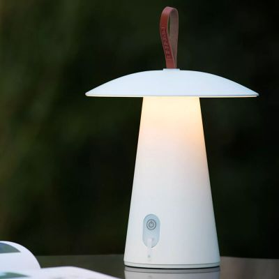 Bijela punjiva vanjska stolna lampa moderna, La Donna, 2 W, LED 2700 K, IP54, s prekidačem