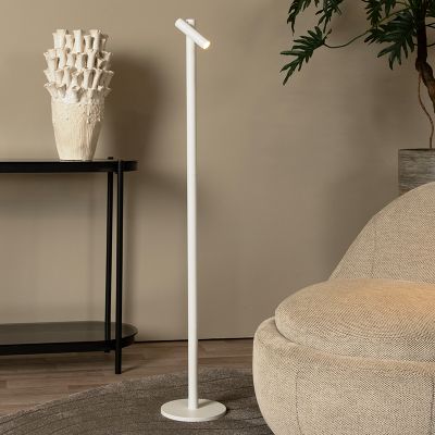 Bijela punjiva podna lampa moderna, Antrim, 2,2 W, LED 2700 K, IP54, s dodirnim prigušivačem