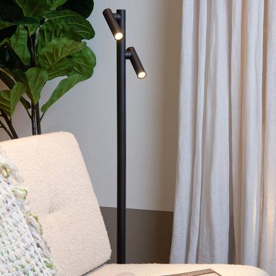Crna punjiva podna lampa moderna, Antrim, 2,2 W, LED 2700 K, IP54, s dodirnim prigušivačem