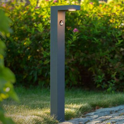 Antracit rasvjetni stup sa senzorom pokreta moderni, Texas, 6 W, LED 3000 K, IP54