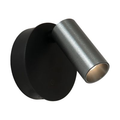 Siva punjiva zidna lampa moderna, Toni, 2 W, LED white switch, s dodirnim prigušivačem