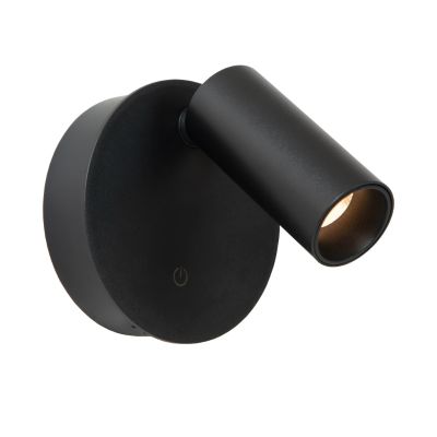 Crna punjiva zidna lampa moderna, Toni, 2 W, LED white switch, s dodirnim prigušivačem