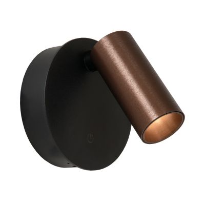 Smeđa punjiva zidna lampa moderna, Toni, 2 W, LED white switch, s dodirnim prigušivačem