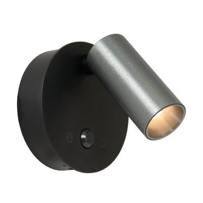 Siva punjiva zidna lampa moderna, Toni, 2 W, LED white switch, s dodirnim prigušivačem