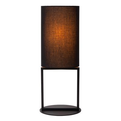 Crna stolna lampa rustikalna, Herman, s prekidačem