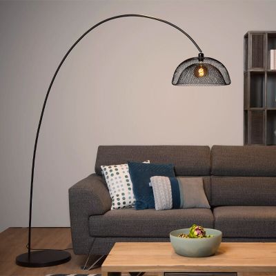 Crna lukna lampa moderna, Mesh, s prekidačem
