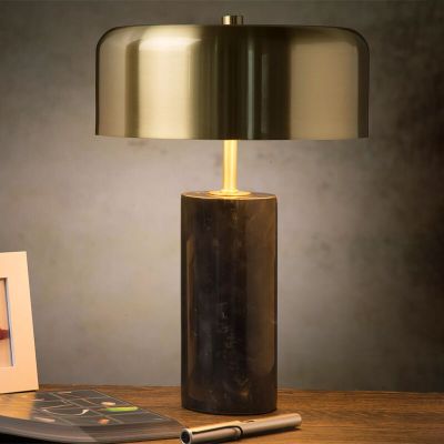 Mramorna stolna lampa crna, Mirasol, s prekidačem