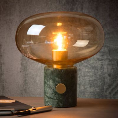Mramorna stolna lampa jantarna, Charlize, s prekidačem