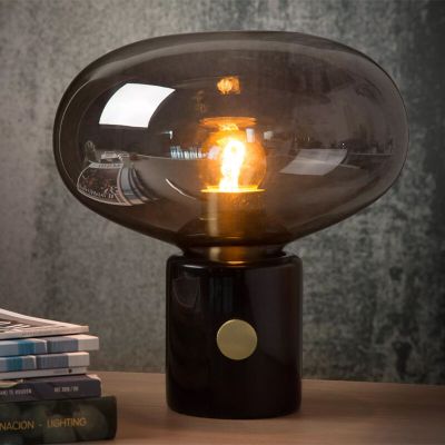 Mramorna stolna lampa siva, Charlize, s prekidačem
