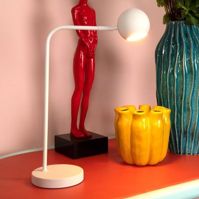 Bijela punjiva stolna lampa moderna, Comet, 3 W, LED 2700 K, s dodirnim prigušivačem
