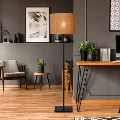 Ratanska podna lampa smeđa, Magius, s prekidačem