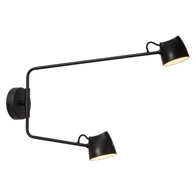 Crna punjiva zidna lampa rustikalna, Milne, 6 W, LED 2700 K, s dodirnim prigušivačem
