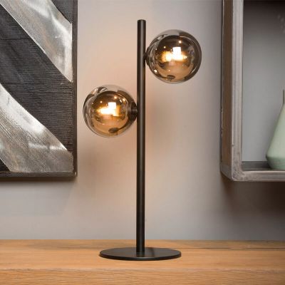 Crna stolna lampa retro, Tycho, s prekidačem