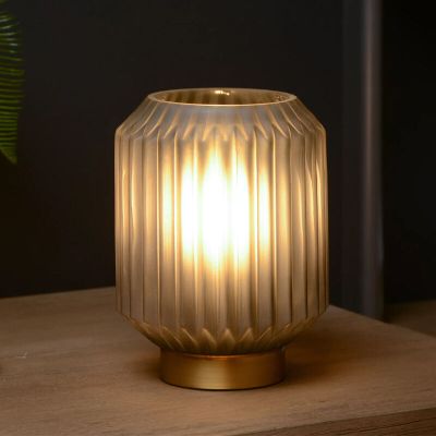 Siva stolna lampa klasična, Sueno, s prekidačem