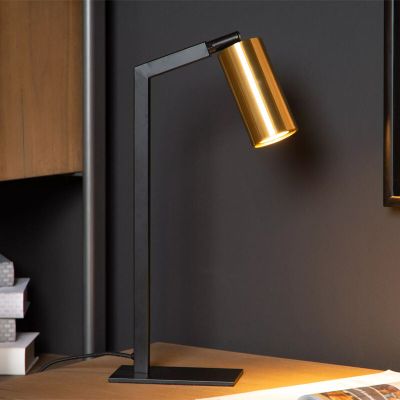 Crna stolna lampa moderna, Sybil, s prekidačem