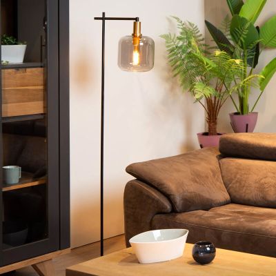 Siva podna lampa moderna, Joanet, s prekidačem