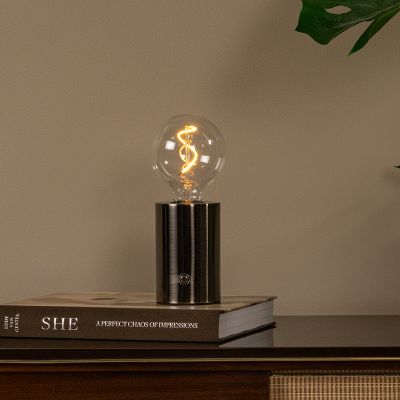 Siva punjiva stolna lampa moderna, Vivo, s dodirnim prigušivačem