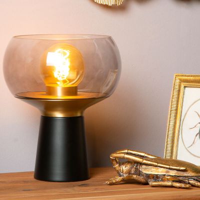 Crna stolna lampa retro, Farris, s prekidačem