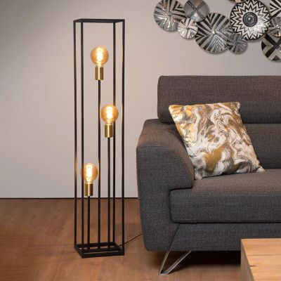 Crna podna lampa moderna, Ruben, s prekidačem