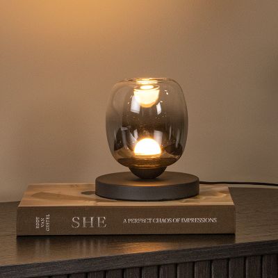 Siva stolna lampa moderna, Tamino, 6 W, LED 3000 K, s prekidačem