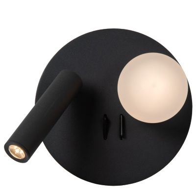 Crna lampa za krevet moderna, Matiz, 3,5 W, LED 3000 K, s prekidačem