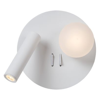 Bijela lampa za krevet moderna, Matiz, 3,5 W, LED 3000 K, s prekidačem