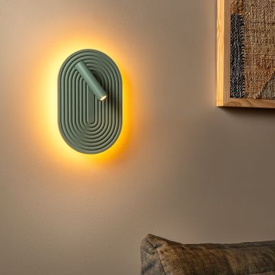 Zelena zidna lampa moderna, Carmino, 9,8 W, LED 2700 K, s prekidačem